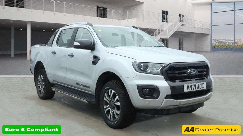 A 2021 FORD RANGER Silver 2.0 EcoBlue Wildtrak pickup, 43,800 miles, ULEZ compliant, Automatic A 2021 FORD RANGER Silver 2.0 EcoBlue Wildtrak pickup, 43,800 miles, ULEZ compliant, Automatic