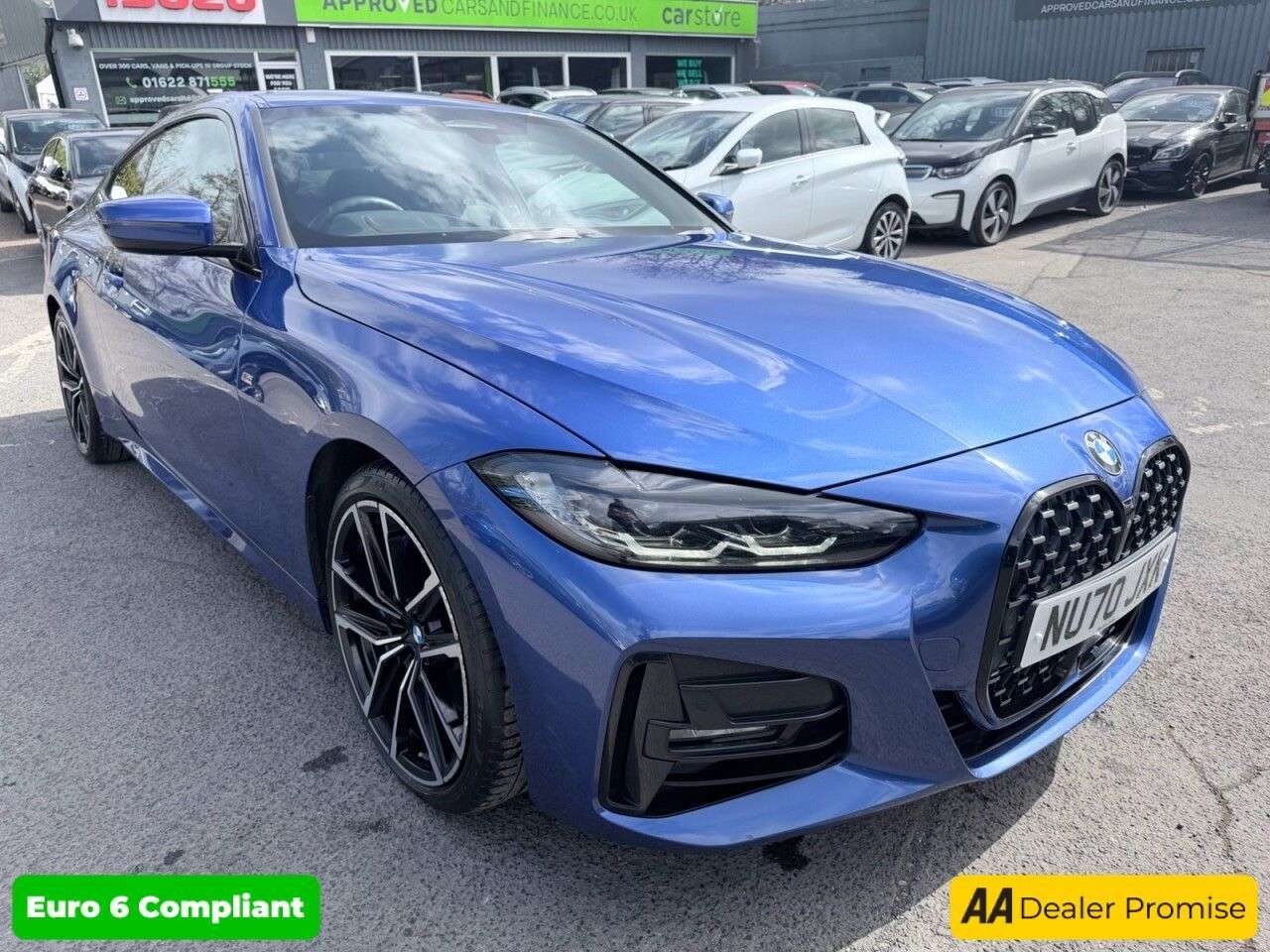 A 2021 BMW 4 SERIES Blue 2.0 420d MHT M Sport coupe, 53,300 miles, ULEZ compliant, Automatic, L A 2021 BMW 4 SERIES Blue 2.0 420d MHT M Sport coupe, 53,300 miles, ULEZ compliant, Automatic, L