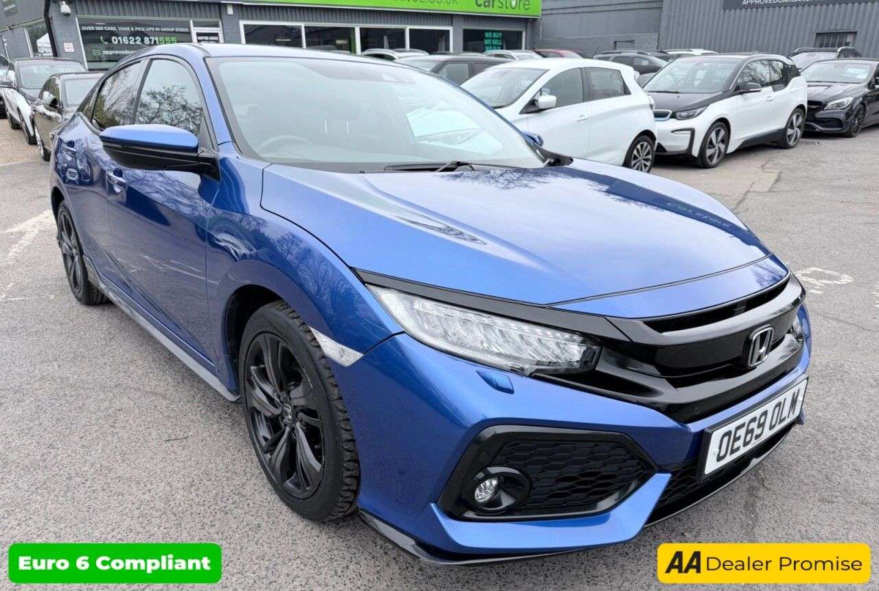 A 2019 HONDA CIVIC Blue 1.5 VTEC Turbo Sport Euro 6 hatchback, 43,710 miles, ULEZ compliant, A A 2019 HONDA CIVIC Blue 1.5 VTEC Turbo Sport Euro 6 hatchback, 43,710 miles, ULEZ compliant, A