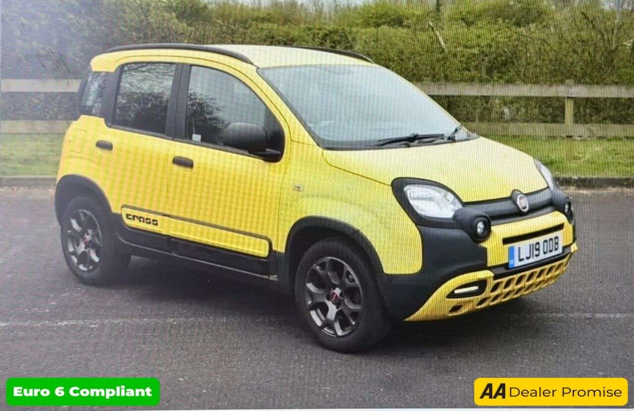 A 2019 FIAT PANDA Yellow 1.2 City Cross Euro 6 hatchback, 23,550 miles, ULEZ compliant, 5-Spe A 2019 FIAT PANDA Yellow 1.2 City Cross Euro 6 hatchback, 23,550 miles, ULEZ compliant, 5-Spe