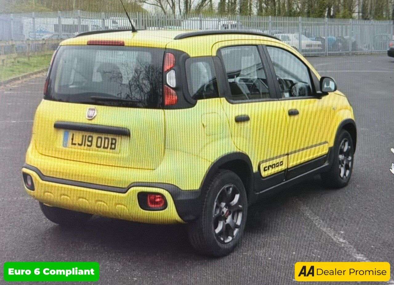 A 2019 FIAT PANDA Yellow 1.2 City Cross Euro 6 hatchback, 23,550 miles, ULEZ compliant, 5-Spe A 2019 FIAT PANDA Yellow 1.2 City Cross Euro 6 hatchback, 23,550 miles, ULEZ compliant, 5-Spe