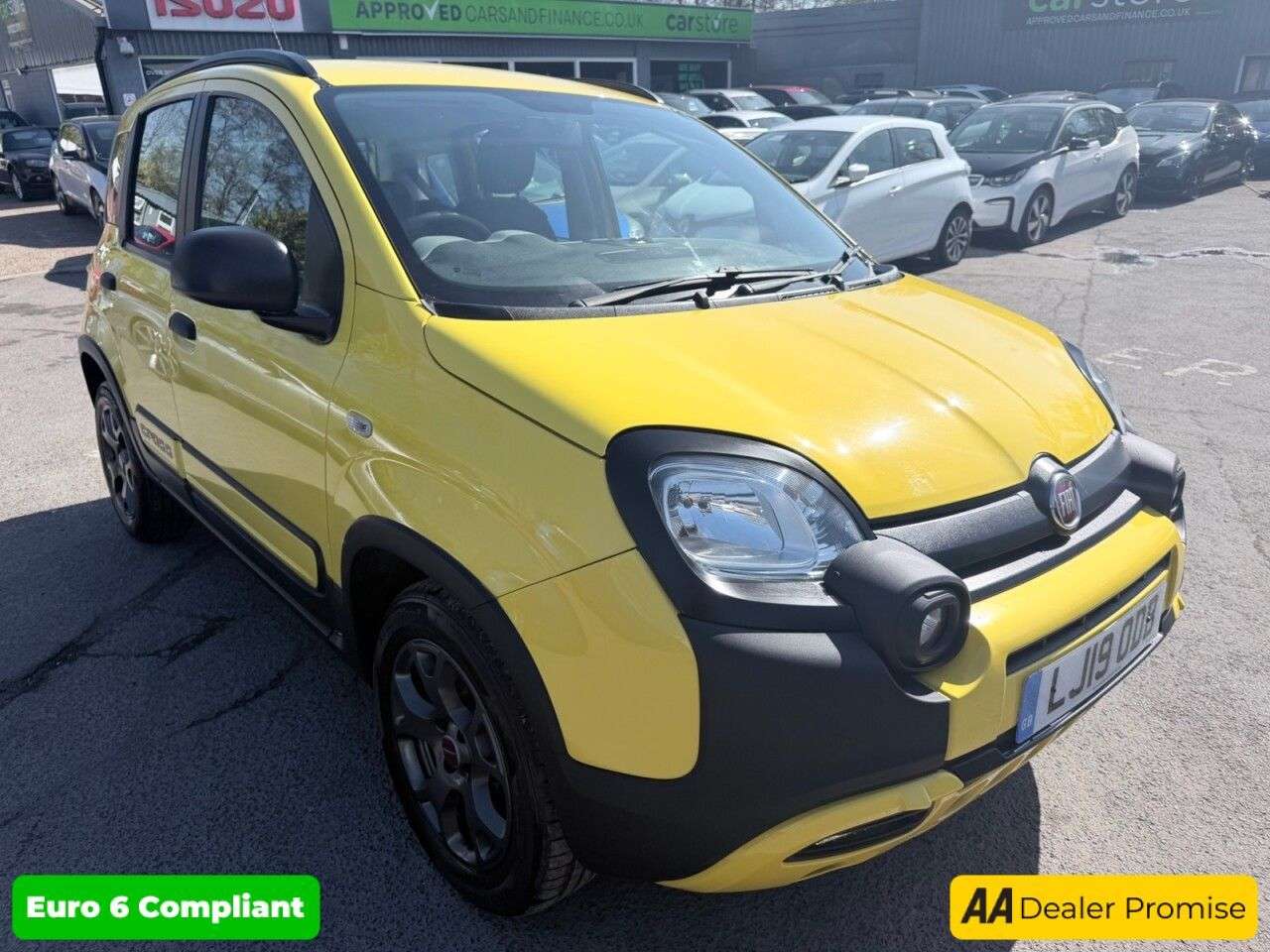 A 2019 FIAT PANDA Yellow 1.2 City Cross Euro 6 hatchback, 23,550 miles, ULEZ compliant, 5-Spe A 2019 FIAT PANDA Yellow 1.2 City Cross Euro 6 hatchback, 23,550 miles, ULEZ compliant, 5-Spe