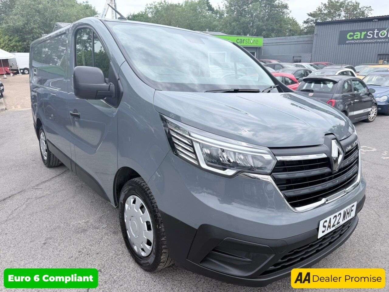 A 2022 RENAULT TRAFIC Grey 2.0 dCi Blue SL28 Business van, 74,200 miles, Euro 6, ULEZ compliant, A 2022 RENAULT TRAFIC Grey 2.0 dCi Blue SL28 Business van, 74,200 miles, Euro 6, ULEZ compliant,