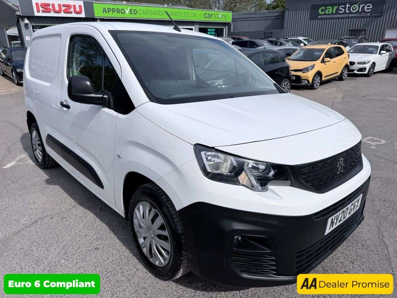 A 2020 PEUGEOT PARTNER White 1.5 BlueHDi Euro 6 panel van, 49,300 miles, ULEZ compliant, 5-speed m A 2020 PEUGEOT PARTNER White 1.5 BlueHDi Euro 6 panel van, 49,300 miles, ULEZ compliant, 5-speed m