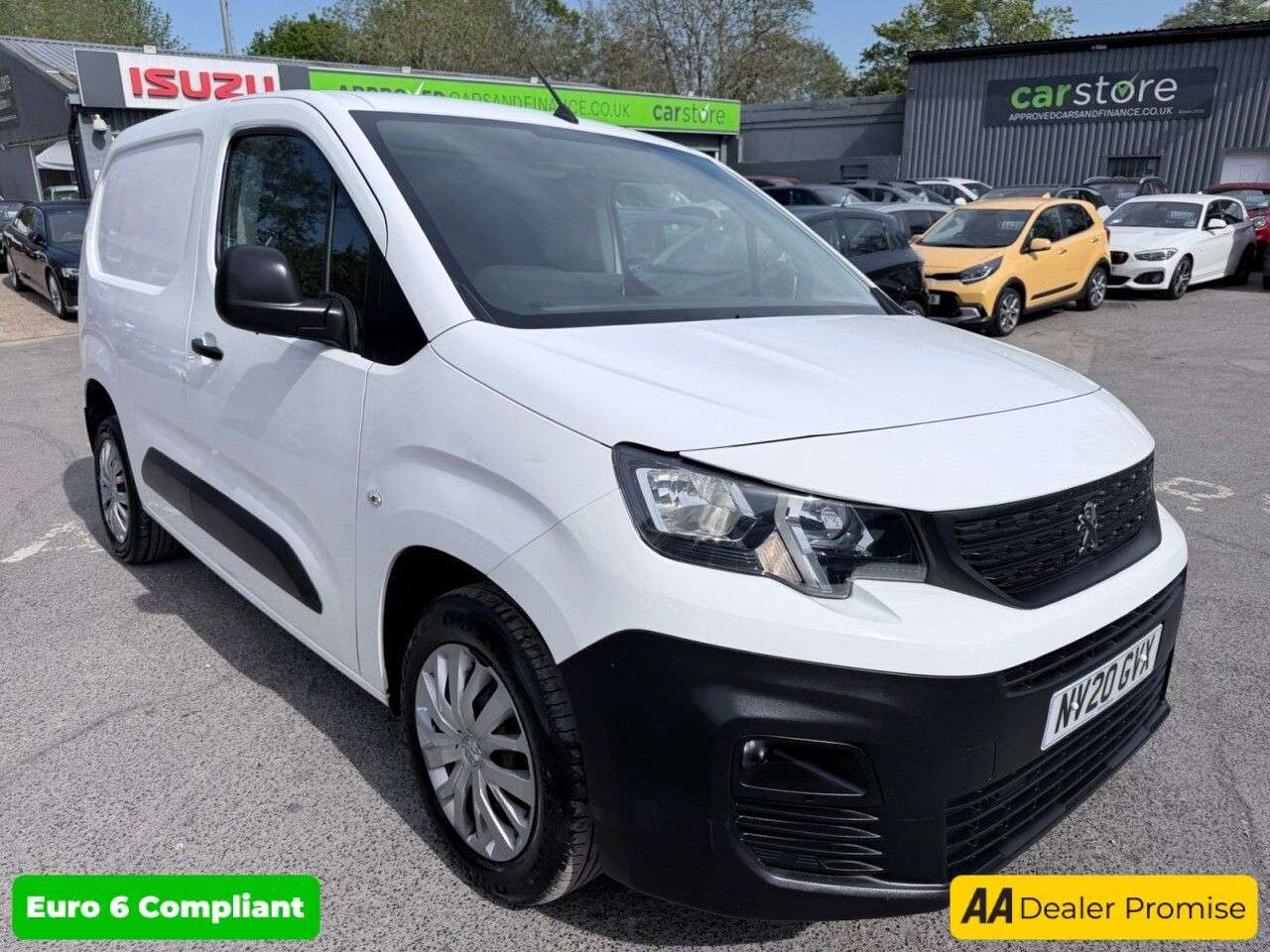 A 2020 PEUGEOT PARTNER White 1.5 BlueHDi Euro 6 panel van, 49,300 miles, ULEZ compliant, 5-speed m A 2020 PEUGEOT PARTNER White 1.5 BlueHDi Euro 6 panel van, 49,300 miles, ULEZ compliant, 5-speed m