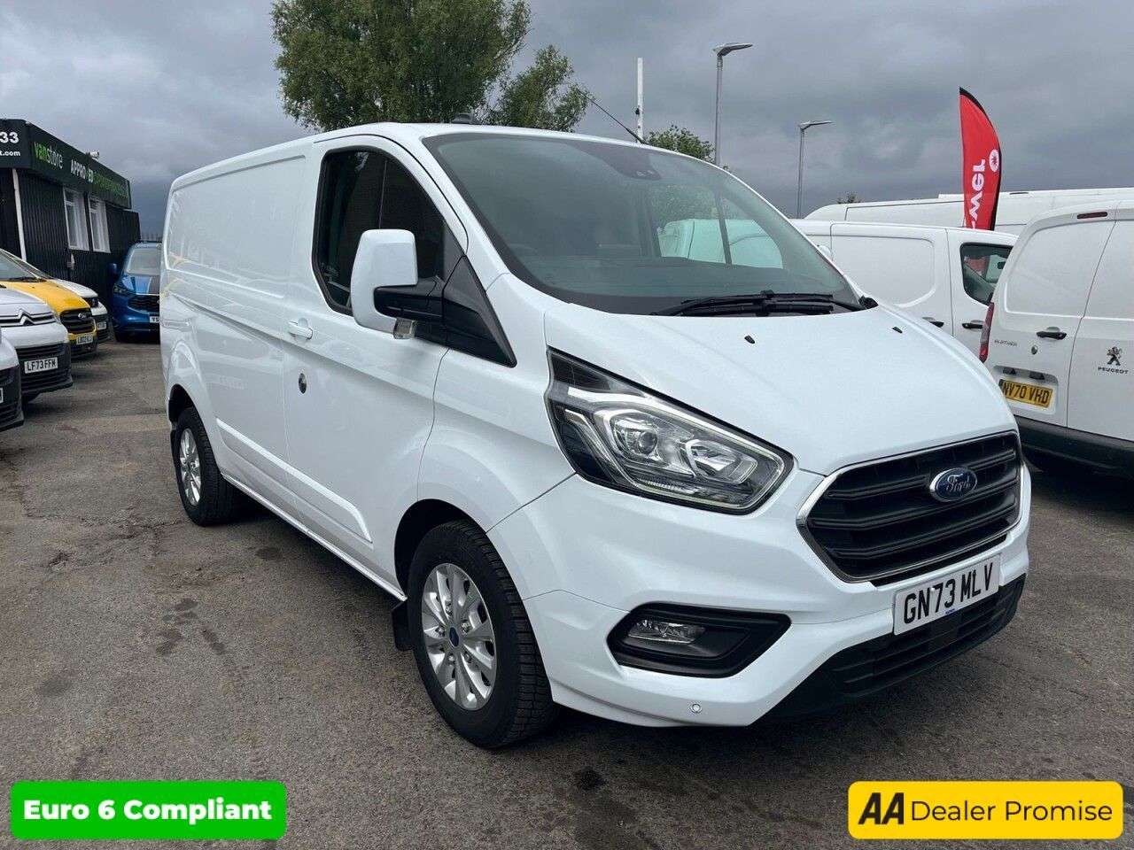 A 2023 FORD TRANSIT CUSTOM White 2.0 280 EcoBlue Limited van, 27,585 miles, Euro 6, ULEZ compliant, 6- A 2023 FORD TRANSIT CUSTOM White 2.0 280 EcoBlue Limited van, 27,585 miles, Euro 6, ULEZ compliant, 6-