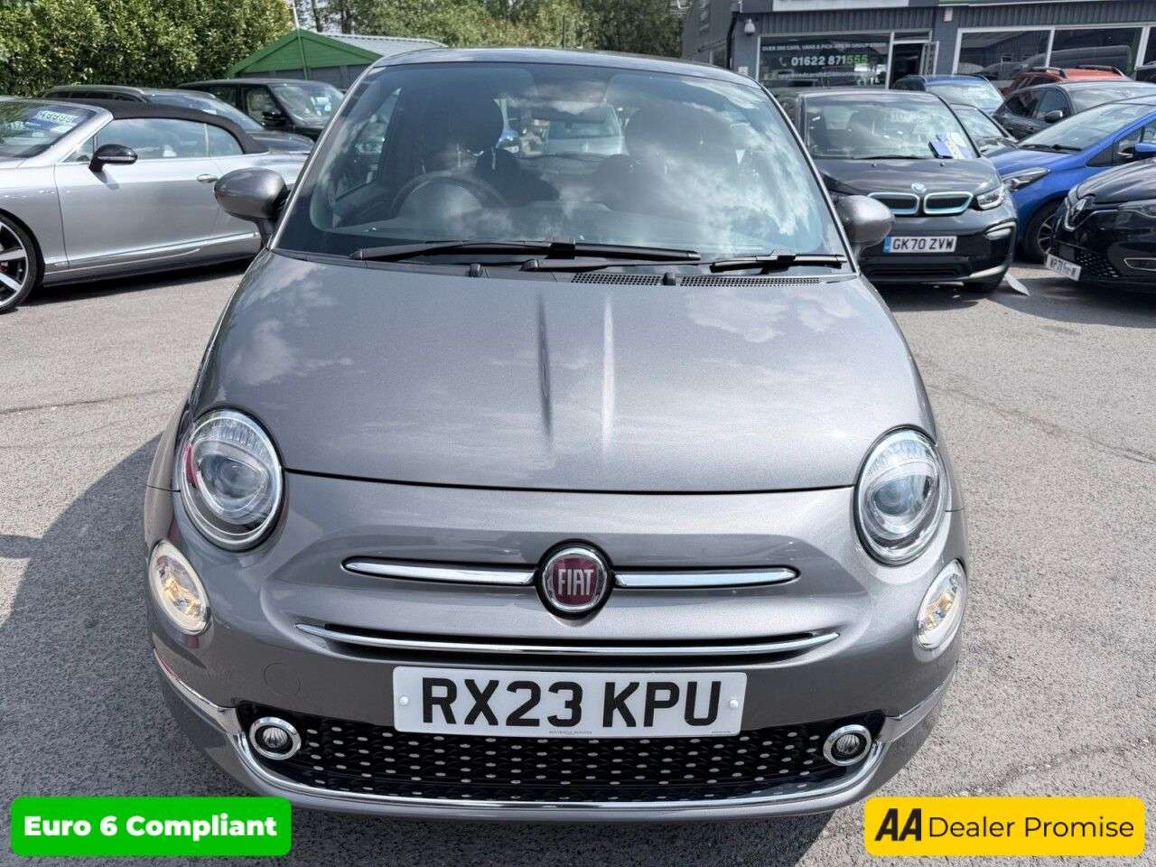 A 2023 FIAT 500 Grey 1.0 MHEV hatchback, 44,183 miles, Euro 6, ULEZ compliant, 6-speed manu A 2023 FIAT 500 Grey 1.0 MHEV hatchback, 44,183 miles, Euro 6, ULEZ compliant, 6-speed manu