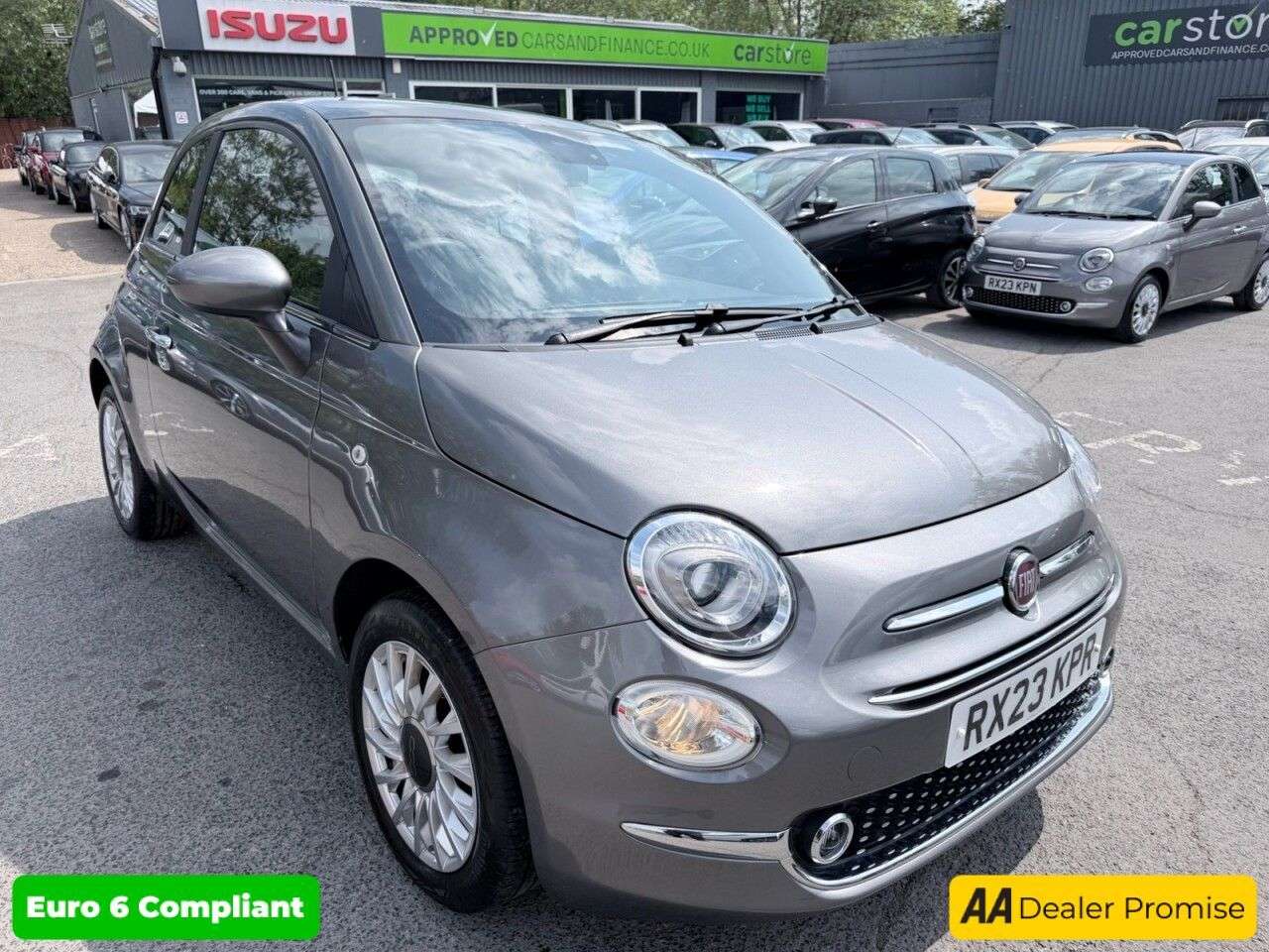 A 2023 FIAT 500 Grey 1.0 MHEV hatchback, 42,442 miles, Euro 6, ULEZ compliant, 6-speed manu A 2023 FIAT 500 Grey 1.0 MHEV hatchback, 42,442 miles, Euro 6, ULEZ compliant, 6-speed manu