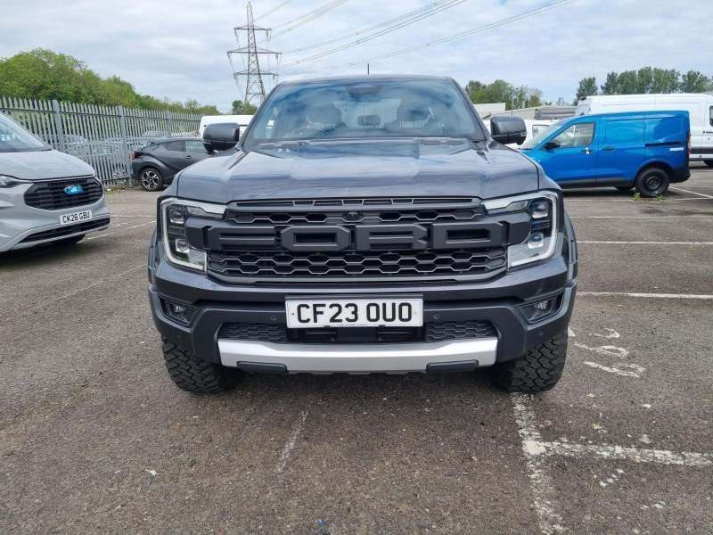 A 2023 FORD RANGER Grey 3.0T V6 EcoBoost Raptor pickup, 74,165 miles, Euro 6, auto 4WD, Half l A 2023 FORD RANGER Grey 3.0T V6 EcoBoost Raptor pickup, 74,165 miles, Euro 6, auto 4WD, Half l