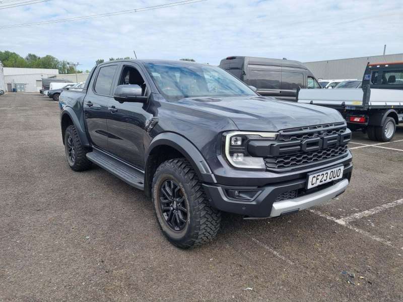 A 2023 FORD RANGER Grey 3.0T V6 EcoBoost Raptor pickup, 74,165 miles, Euro 6, auto 4WD, Half l A 2023 FORD RANGER Grey 3.0T V6 EcoBoost Raptor pickup, 74,165 miles, Euro 6, auto 4WD, Half l