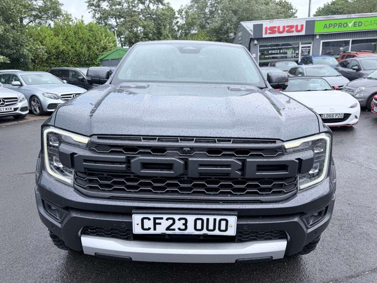 A 2023 FORD RANGER Grey 3.0T V6 EcoBoost Raptor pickup, 74,165 miles, Euro 6, auto 4WD, Half l A 2023 FORD RANGER Grey 3.0T V6 EcoBoost Raptor pickup, 74,165 miles, Euro 6, auto 4WD, Half l