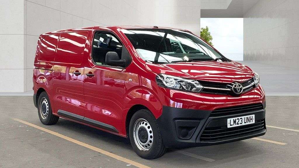 A 2023 TOYOTA PROACE Red 1.5D Active MWB panel van, 43,800 miles, Euro 6, Touchscreen Display, B A 2023 TOYOTA PROACE Red 1.5D Active MWB panel van, 43,800 miles, Euro 6, Touchscreen Display, B