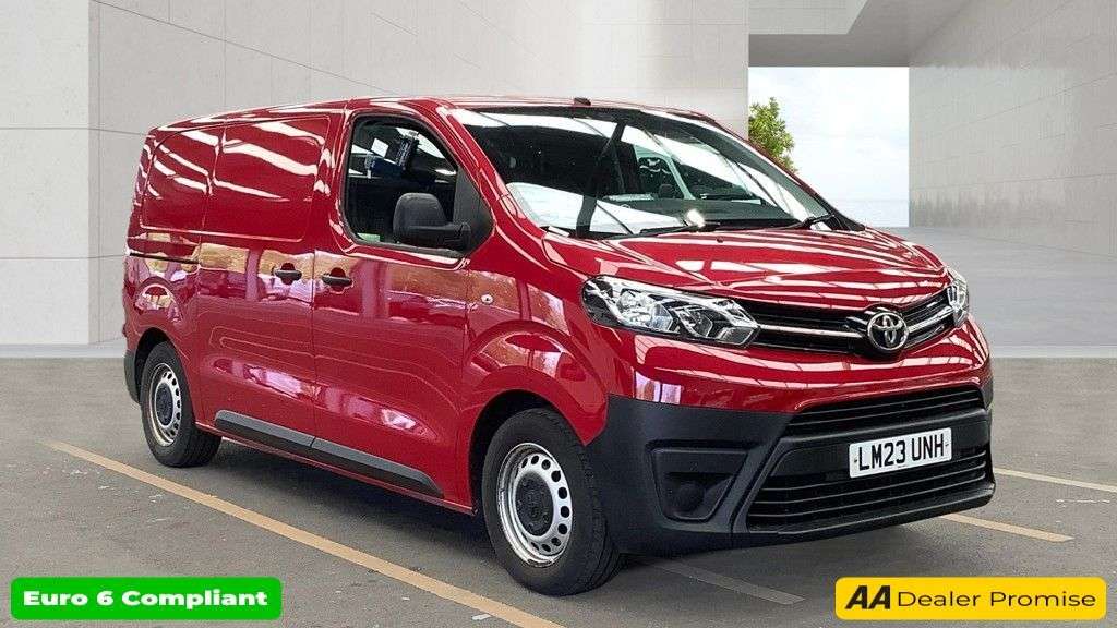 A 2023 TOYOTA PROACE Red 1.5D Active MWB panel van, 43,800 miles, Euro 6, Touchscreen Display, B A 2023 TOYOTA PROACE Red 1.5D Active MWB panel van, 43,800 miles, Euro 6, Touchscreen Display, B