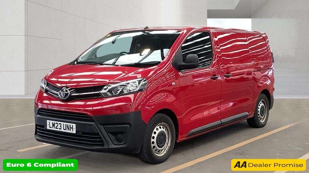 A 2023 TOYOTA PROACE Red 1.5D Active MWB panel van, 43,800 miles, Euro 6, Touchscreen Display, B A 2023 TOYOTA PROACE Red 1.5D Active MWB panel van, 43,800 miles, Euro 6, Touchscreen Display, B