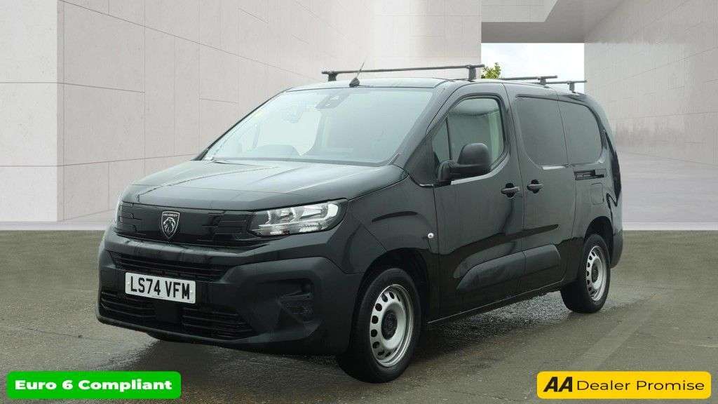 A 2024 PEUGEOT PARTNER Black 1.5 BlueHDi 950 Professional LWB van, 33,200 miles, Euro 6, 6-Speed m A 2024 PEUGEOT PARTNER Black 1.5 BlueHDi 950 Professional LWB van, 33,200 miles, Euro 6, 6-Speed m
