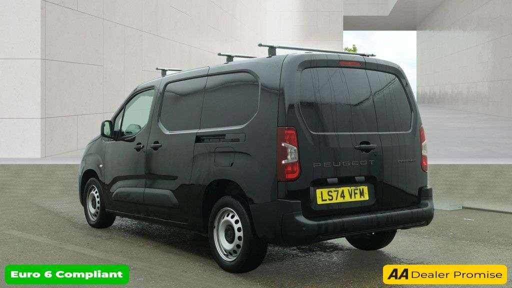 A 2024 PEUGEOT PARTNER Black 1.5 BlueHDi 950 Professional LWB van, 33,200 miles, Euro 6, 6-Speed m A 2024 PEUGEOT PARTNER Black 1.5 BlueHDi 950 Professional LWB van, 33,200 miles, Euro 6, 6-Speed m