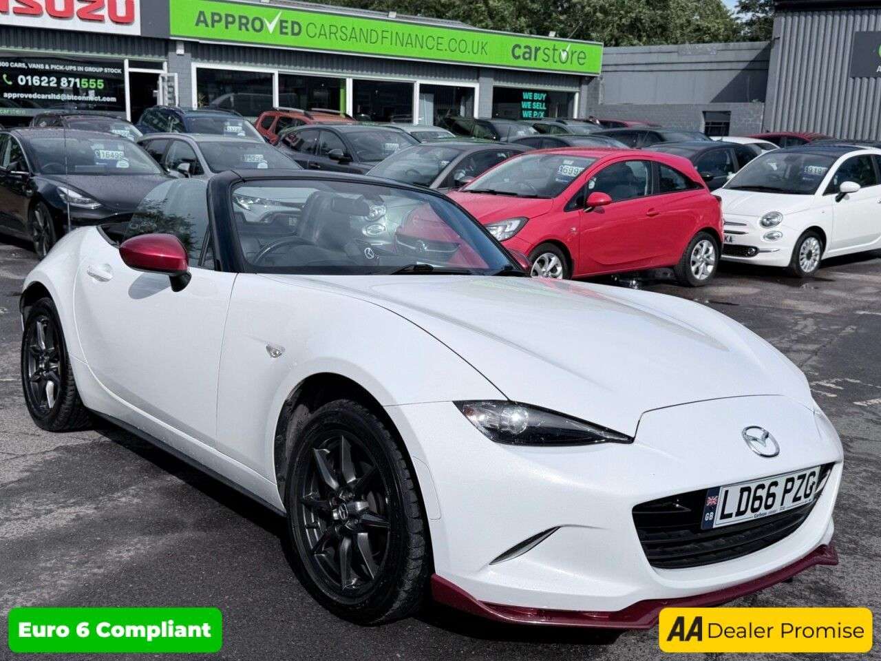 A 2016 MAZDA MX-5 White 1.5 SKYACTIV-G convertible, 54,000 miles, Euro 6, Sat nav, Leather, E A 2016 MAZDA MX-5 White 1.5 SKYACTIV-G convertible, 54,000 miles, Euro 6, Sat nav, Leather, E