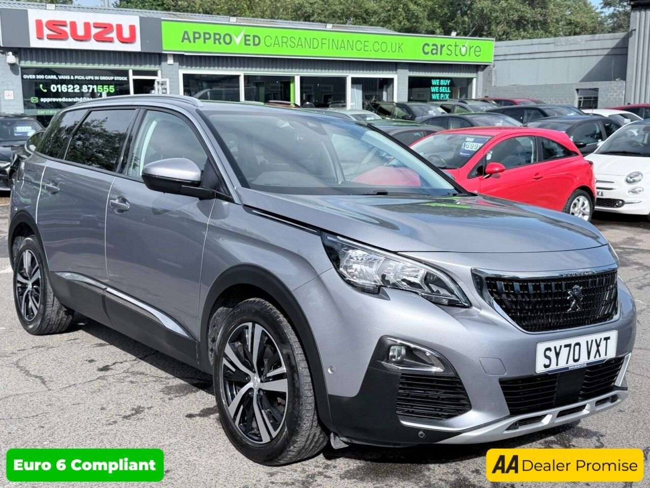 A 2020 PEUGEOT 5008 Grey 1.2 PureTech Allure SUV, 51,000 miles, Euro 6, 7 Seats, Sat nav, Rear A 2020 PEUGEOT 5008 Grey 1.2 PureTech Allure SUV, 51,000 miles, Euro 6, 7 Seats, Sat nav, Rear
