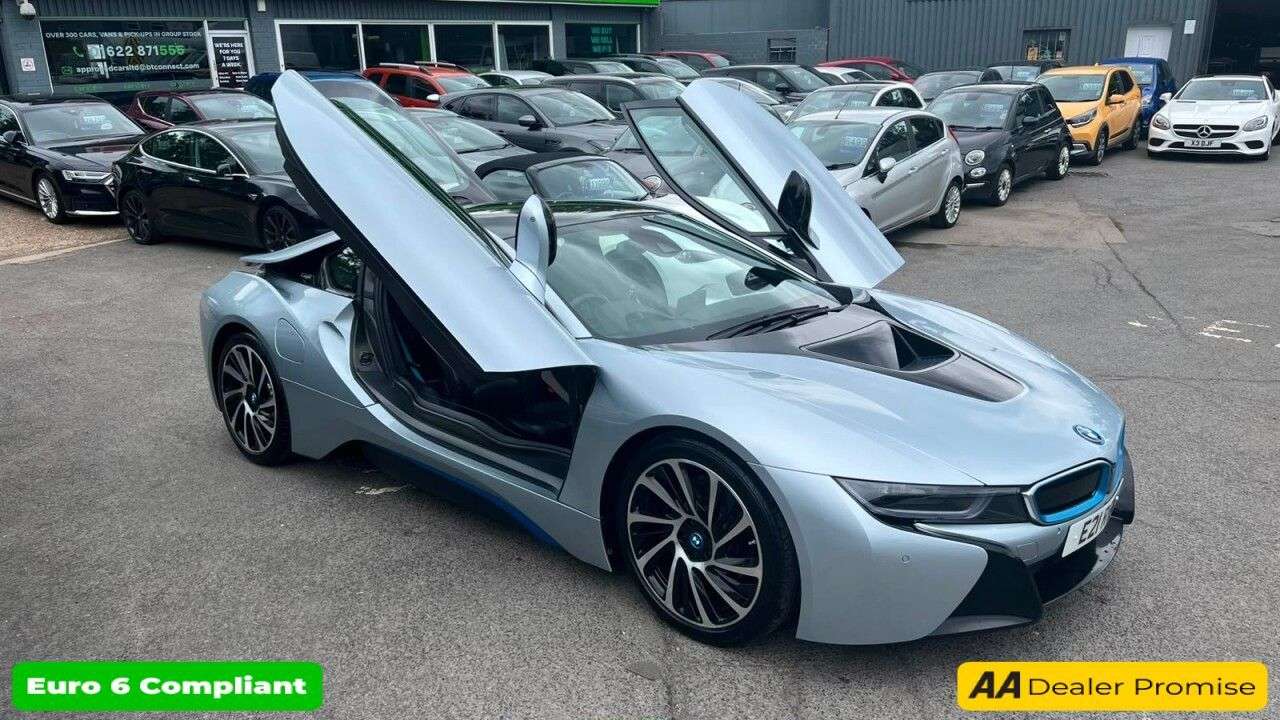 A 2015 BMW I8 Silver 1.5 7.1kWh Plug-in hybrid coupe, 49,050 miles, ULEZ compliant, Autom A 2015 BMW I8 Silver 1.5 7.1kWh Plug-in hybrid coupe, 49,050 miles, ULEZ compliant, Autom