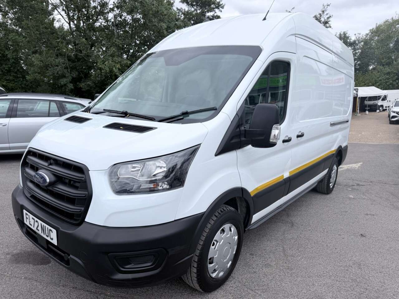 A 2022 FORD TRANSIT White 2.0 350 EcoBlue L3 H3 van, 57,500 miles, Euro 6, Air Conditioning, Bl A 2022 FORD TRANSIT White 2.0 350 EcoBlue L3 H3 van, 57,500 miles, Euro 6, Air Conditioning, Bl