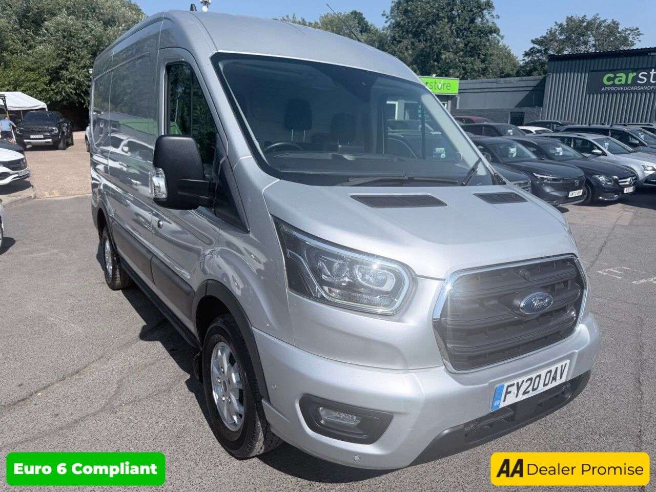 A 2020 FORD TRANSIT Silver 2.0 350 EcoBlue Limited L2 H2 van, 36,100 miles, Euro 6, 6-Speed man A 2020 FORD TRANSIT Silver 2.0 350 EcoBlue Limited L2 H2 van, 36,100 miles, Euro 6, 6-Speed man
