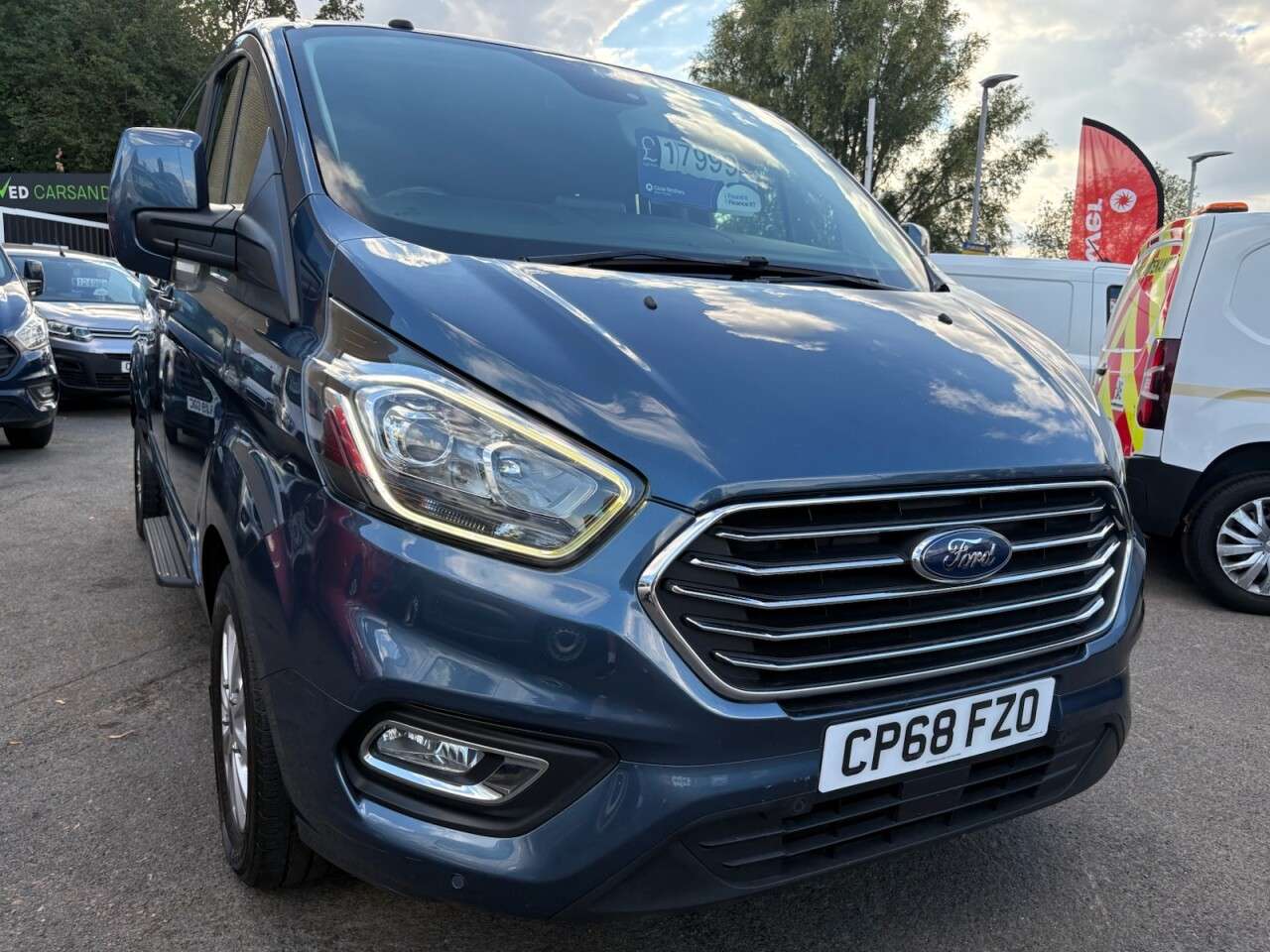 A 2018 FORD TOURNEO CUSTOM Blue 2.0 320 EcoBlue Titanium 8-seat minibus, 96,720 miles, Euro 6, Automat A 2018 FORD TOURNEO CUSTOM Blue 2.0 320 EcoBlue Titanium 8-seat minibus, 96,720 miles, Euro 6, Automat