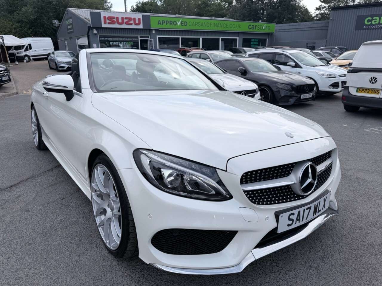 A 2017 MERCEDES-BENZ C CLASS White C250d AMG Line Premium Plus Cabriolet, 77,100 miles, Euro 6, Automati A 2017 MERCEDES-BENZ C CLASS White C250d AMG Line Premium Plus Cabriolet, 77,100 miles, Euro 6, Automati