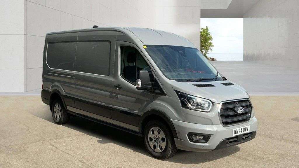 A 2024 FORD TRANSIT Grey 2.0 350 EcoBlue Limited L3 H2 Van, 23,200 miles, Euro 6, Automatic, Sa A 2024 FORD TRANSIT Grey 2.0 350 EcoBlue Limited L3 H2 Van, 23,200 miles, Euro 6, Automatic, Sa
