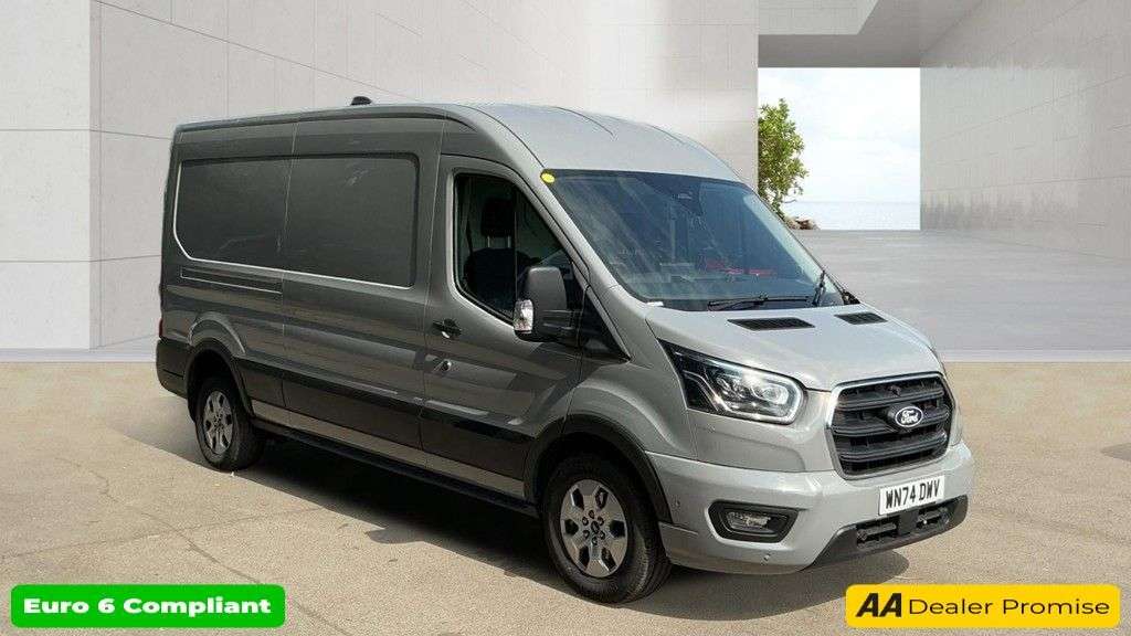 A 2024 FORD TRANSIT Grey 2.0 350 EcoBlue Limited L3 H2 Van, 23,200 miles, Euro 6, Automatic, Sa A 2024 FORD TRANSIT Grey 2.0 350 EcoBlue Limited L3 H2 Van, 23,200 miles, Euro 6, Automatic, Sa