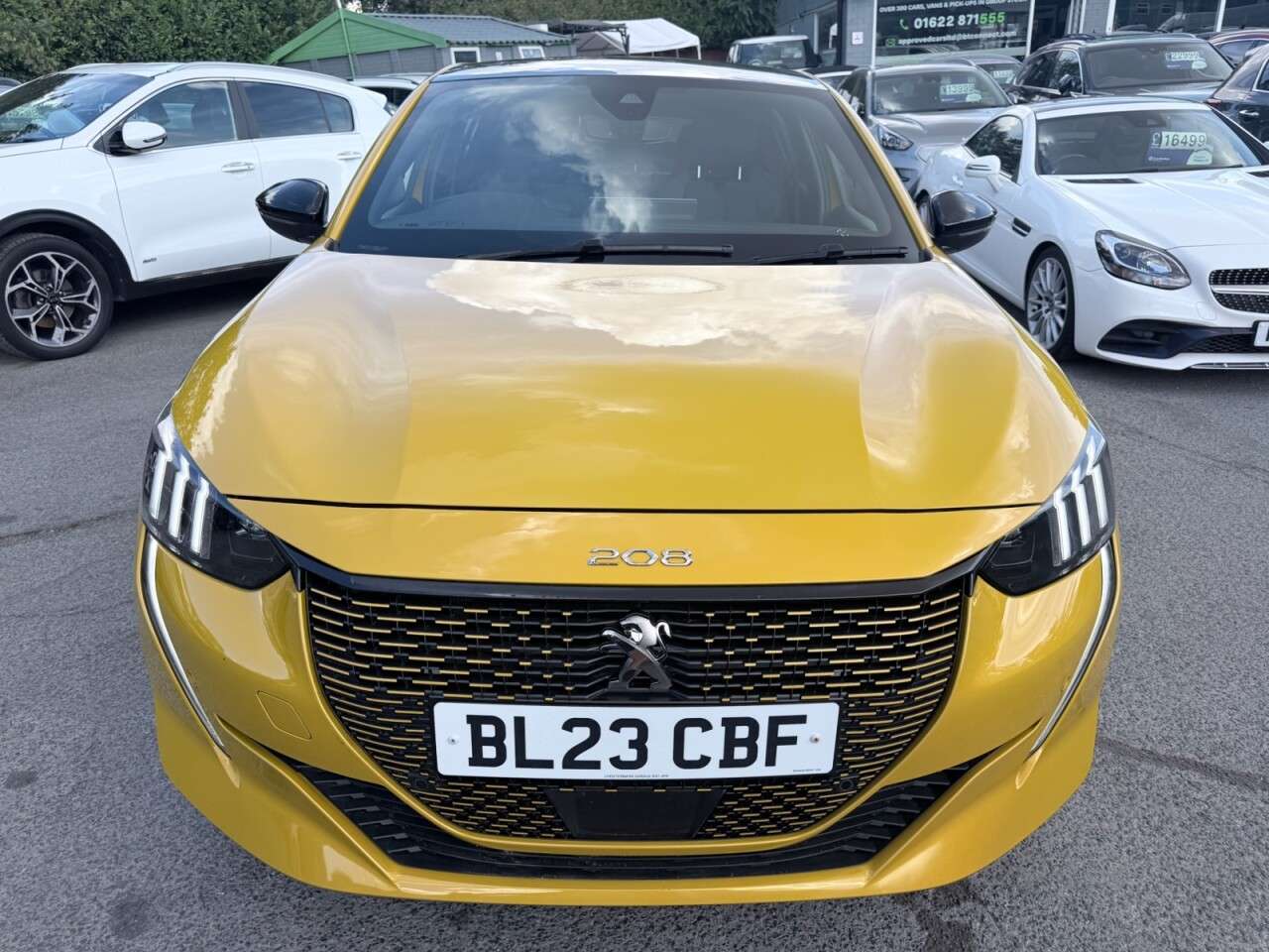 A 2023 PEUGEOT E-208 Yellow 50kWh GT EV, 10,250 miles, Automatic, Half leather, Rear camera, Sat A 2023 PEUGEOT E-208 Yellow 50kWh GT EV, 10,250 miles, Automatic, Half leather, Rear camera, Sat