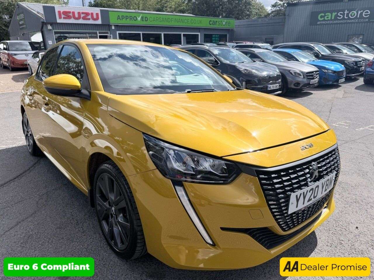A 2020 PEUGEOT 208 Yellow 1.2 PureTech Allure Premium, 64,000 miles, Euro 6, Automatic, Sat na A 2020 PEUGEOT 208 Yellow 1.2 PureTech Allure Premium, 64,000 miles, Euro 6, Automatic, Sat na