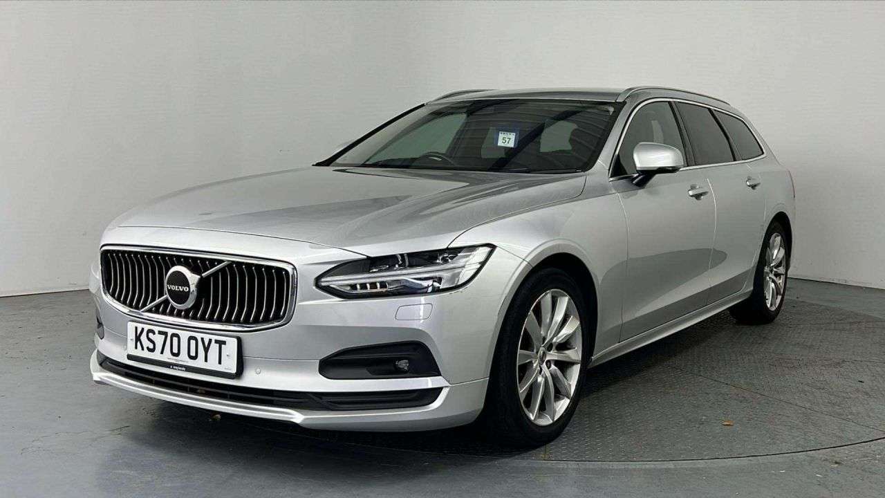 A 2020 VOLVO V90 Silver 2.0 B4 MHEV Momentum Estate, 65,600 miles, Euro 6 hybrid, Automatic, A 2020 VOLVO V90 Silver 2.0 B4 MHEV Momentum Estate, 65,600 miles, Euro 6 hybrid, Automatic,