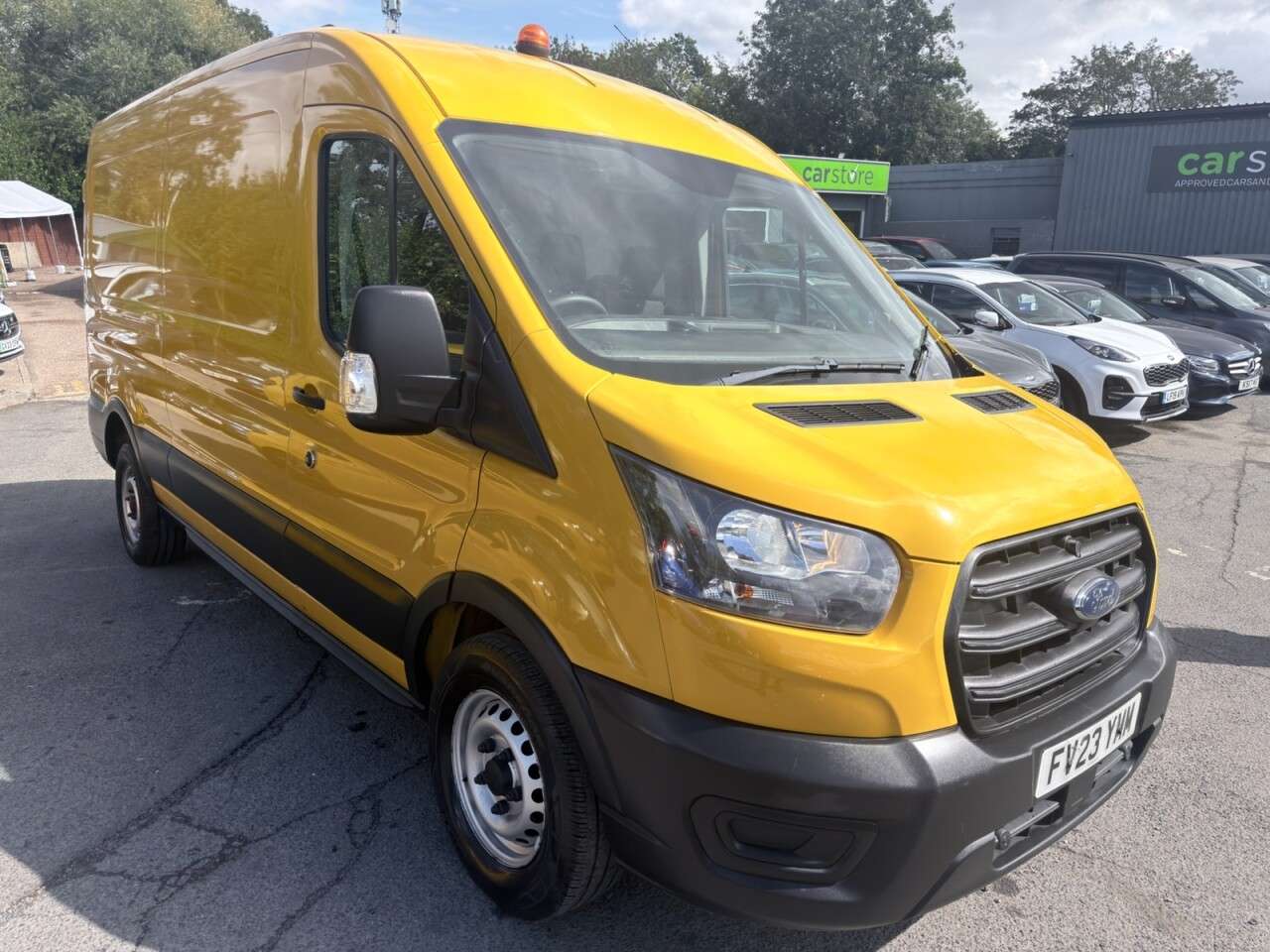 A 2023 FORD TRANSIT Yellow 2.0 350 EcoBlue Leader L3 H2 Van, 44,300 miles, Euro 6, 6-Speed manu A 2023 FORD TRANSIT Yellow 2.0 350 EcoBlue Leader L3 H2 Van, 44,300 miles, Euro 6, 6-Speed manu