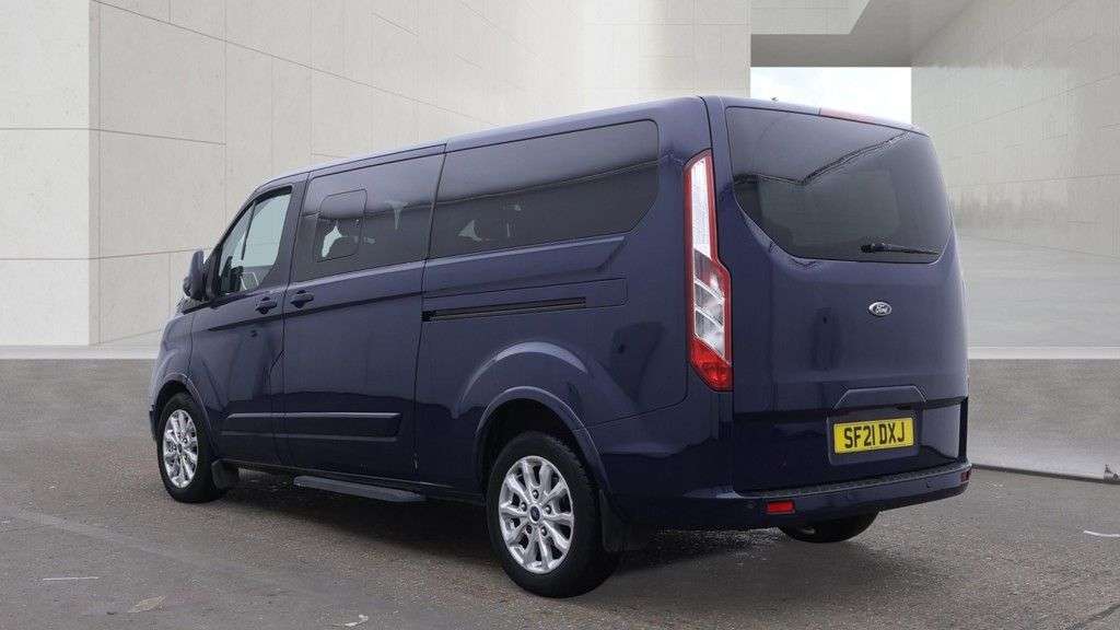 A 2021 FORD TOURNEO CUSTOM Blue 2.0 320 EcoBlue Titanium 9-Seater Minibus, 61,700 miles, Euro 6, 6-Spe A 2021 FORD TOURNEO CUSTOM Blue 2.0 320 EcoBlue Titanium 9-Seater Minibus, 61,700 miles, Euro 6, 6-Spe