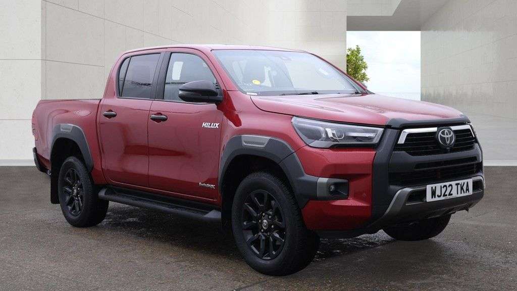 A 2022 TOYOTA HILUX Red 2.8 D-4D Invincible X Pickup, 44,750 miles, Euro 6, 6-Speed manual 4WD, A 2022 TOYOTA HILUX Red 2.8 D-4D Invincible X Pickup, 44,750 miles, Euro 6, 6-Speed manual 4WD,