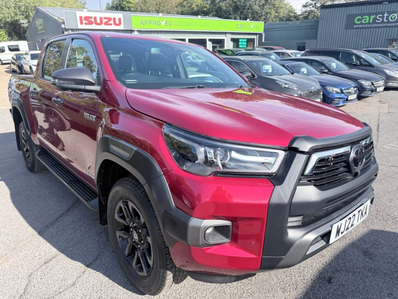 A 2022 TOYOTA HILUX Red 2.8 D-4D Invincible X Pickup, 44,750 miles, Euro 6, 6-Speed manual 4WD, A 2022 TOYOTA HILUX Red 2.8 D-4D Invincible X Pickup, 44,750 miles, Euro 6, 6-Speed manual 4WD,