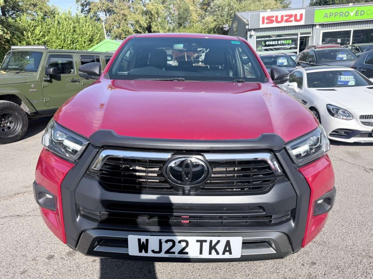 A 2022 TOYOTA HILUX Red 2.8 D-4D Invincible X Pickup, 44,750 miles, Euro 6, 6-Speed manual 4WD, A 2022 TOYOTA HILUX Red 2.8 D-4D Invincible X Pickup, 44,750 miles, Euro 6, 6-Speed manual 4WD,