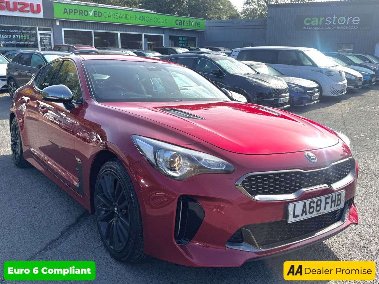 A 2019 KIA STINGER Red 2.2 CRDi GT-Line Gran Turismo, 79,600 miles, Euro 6 Automatic, CarPlay/ A 2019 KIA STINGER Red 2.2 CRDi GT-Line Gran Turismo, 79,600 miles, Euro 6 Automatic, CarPlay/