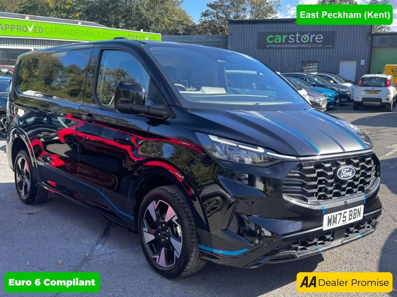 A 2025 FORD TRANSIT CUSTOM Black 2.0 320 EcoBlue Sport L1 H1 Van, 8,100 miles, Euro 6, Automatic, 13in A 2025 FORD TRANSIT CUSTOM Black 2.0 320 EcoBlue Sport L1 H1 Van, 8,100 miles, Euro 6, Automatic, 13in