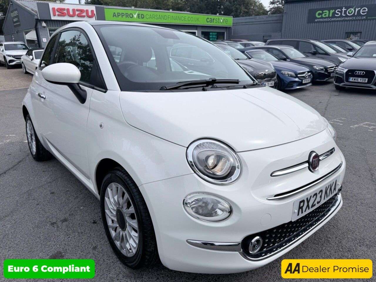 A 2023 FIAT 500 White 1.0 MHEV hatchback, 40100 miles, Euro 6, ULEZ compliant, 6-speed manu A 2023 FIAT 500 White 1.0 MHEV hatchback, 40100 miles, Euro 6, ULEZ compliant, 6-speed manu