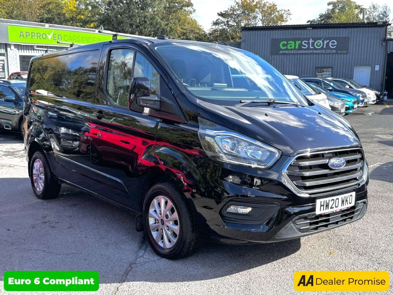 A 2020 FORD TRANSIT CUSTOM Black 2.0 280 EcoBlue Limited L1 H1 Van, 57,800 miles, Euro 6, 6-Speed manu A 2020 FORD TRANSIT CUSTOM Black 2.0 280 EcoBlue Limited L1 H1 Van, 57,800 miles, Euro 6, 6-Speed manu