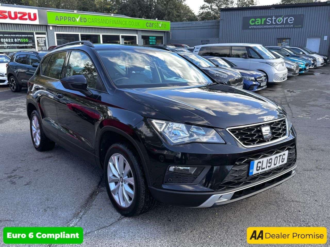 A 2019 SEAT ATECA 2.0 TDI SE SUV 5dr Diesel DSG Euro 6 (s/s) (150 ps) in solid black with all A 2019 SEAT ATECA 2.0 TDI SE SUV 5dr Diesel DSG Euro 6 (s/s) (150 ps) in solid black with all