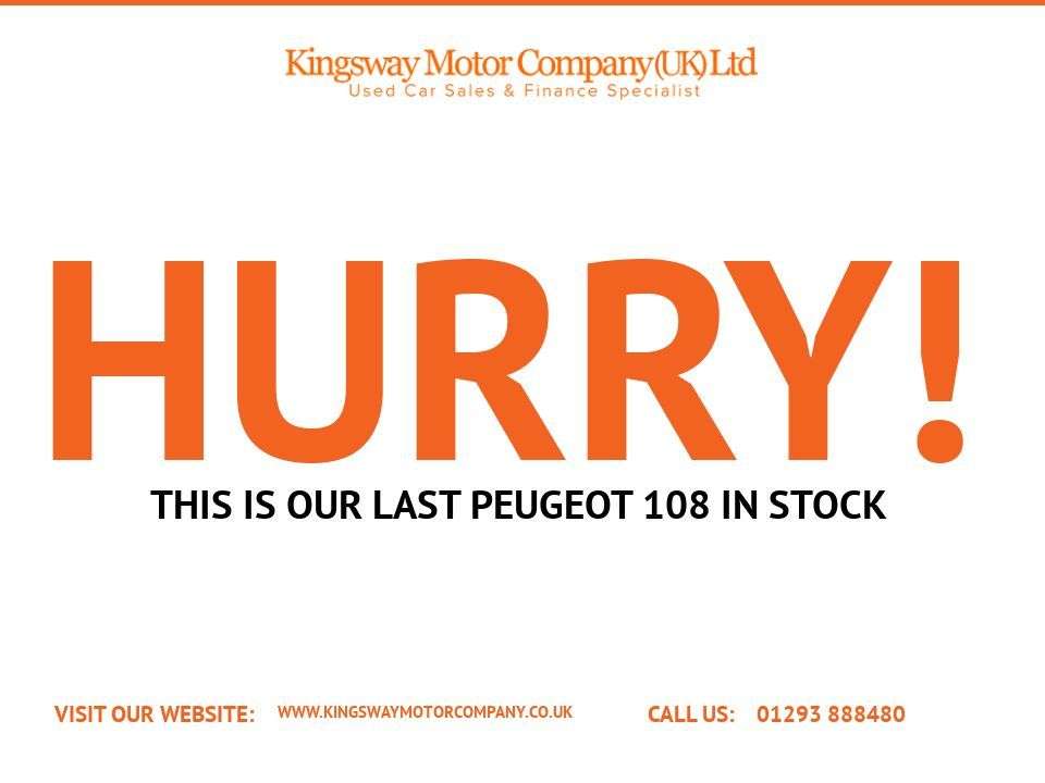 A 2015 PEUGEOT 108 1.0 Active Hatchback 5dr Petrol Manual Euro 6 (68 ps) 6 MONTHS RAC WARRANTY A 2015 PEUGEOT 108 1.0 Active Hatchback 5dr Petrol Manual Euro 6 (68 ps) 6 MONTHS RAC WARRANTY