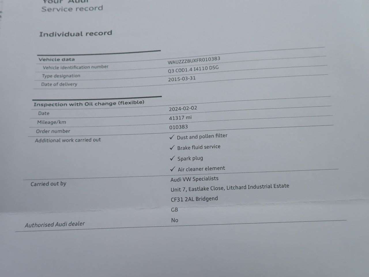 2015 AUDI Q3 2015 AUDI Q3