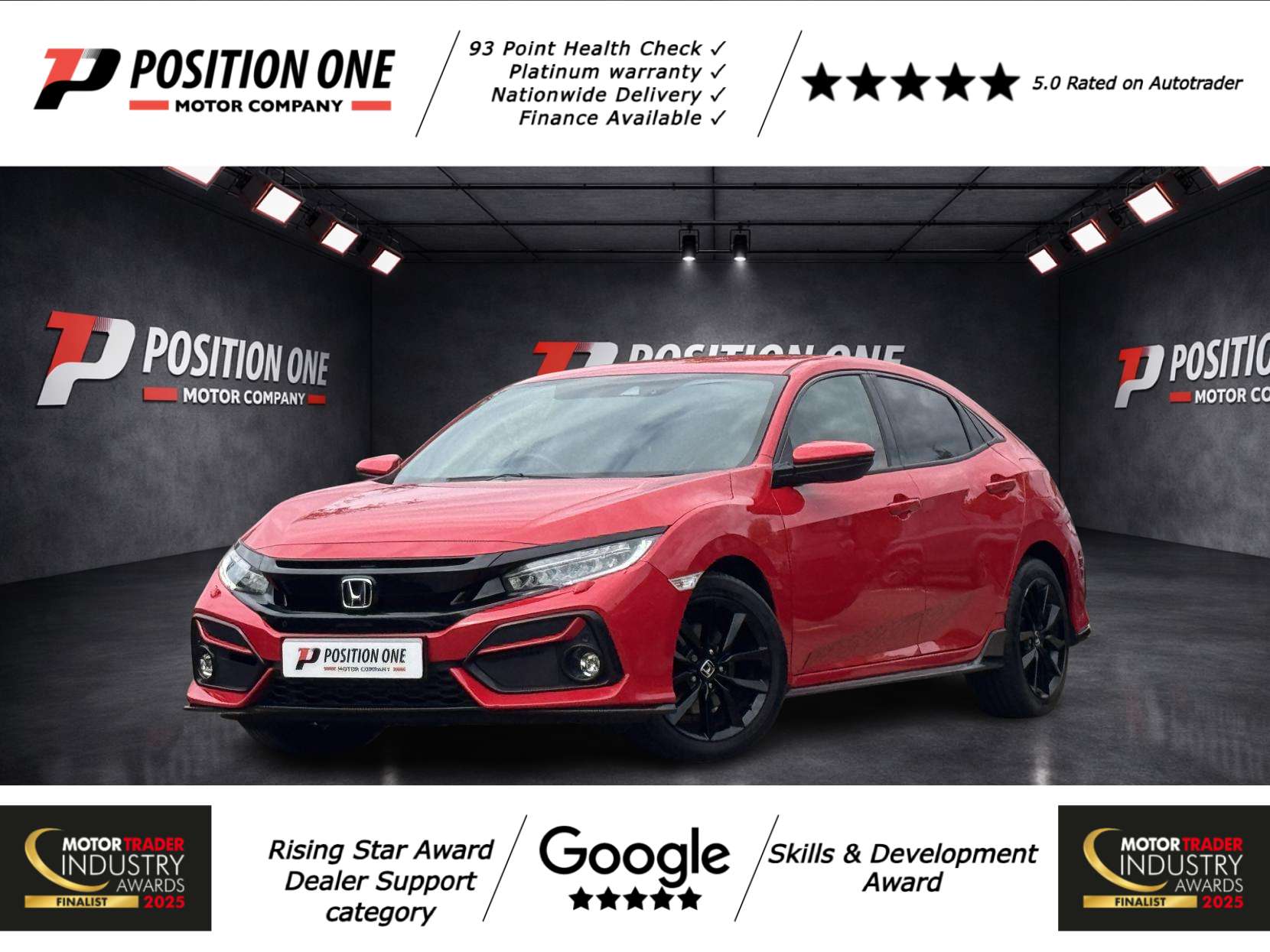 A 2019 HONDA CIVIC 1.5 VTEC Turbo Sport Hatchback 5dr Petrol Manual Euro 6 (s/s) (182 ps) A 2019 HONDA CIVIC 1.5 VTEC Turbo Sport Hatchback 5dr Petrol Manual Euro 6 (s/s) (182 ps)