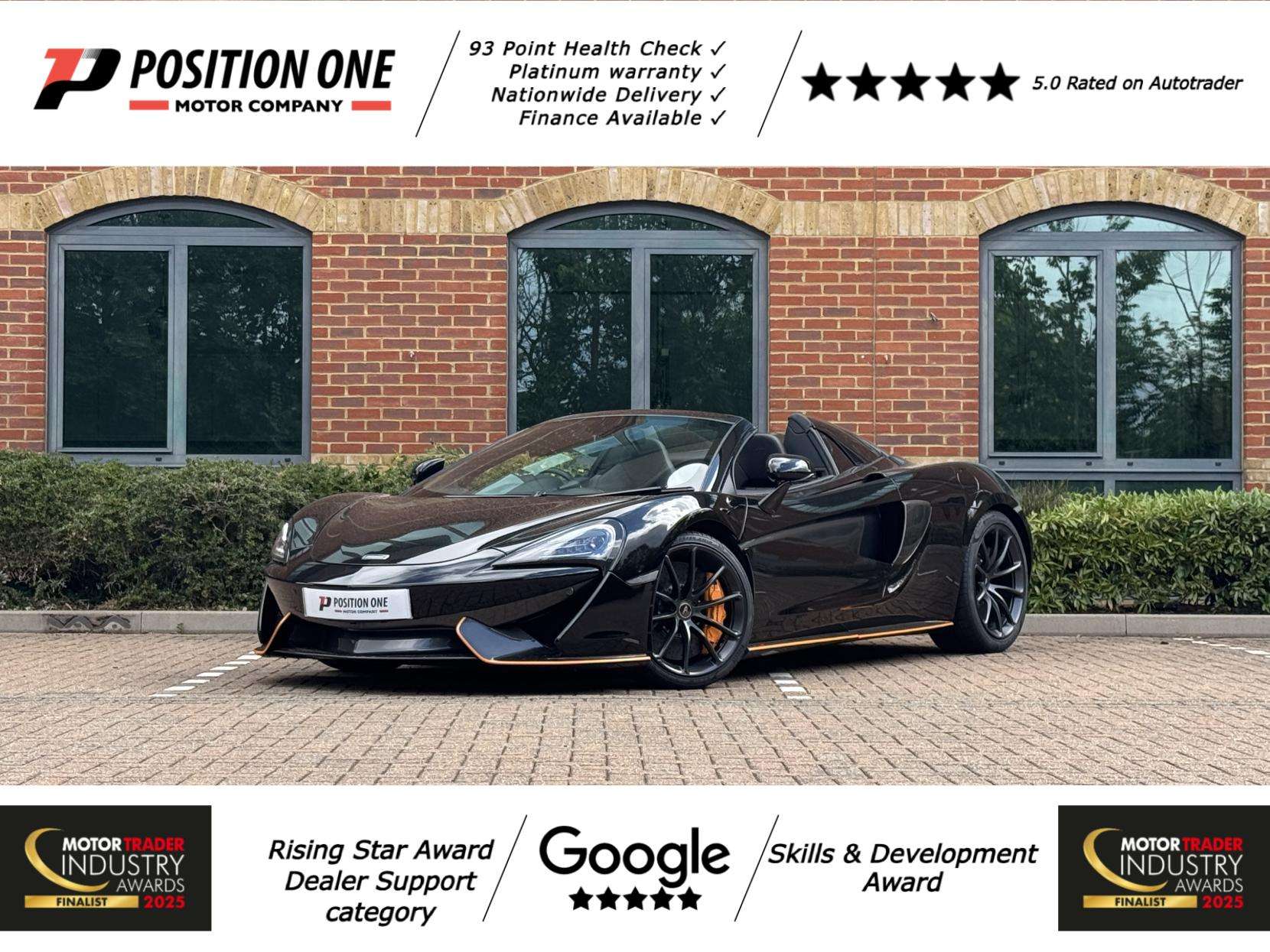 A 2018 MCLAREN 570S 3.8T V8 Spider 2dr Petrol SSG Euro 6 (s/s) (570 ps) A 2018 MCLAREN 570S 3.8T V8 Spider 2dr Petrol SSG Euro 6 (s/s) (570 ps)