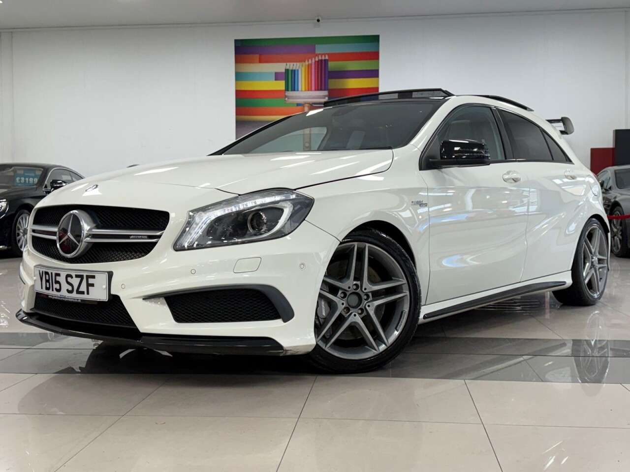 A 2015 MERCEDES-BENZ A-CLASS 2.0 A45 AMG Hatchback 5dr Petrol SpdS DCT 4MATIC Euro 6 (s/s) (360 ps) FULL A 2015 MERCEDES-BENZ A-CLASS 2.0 A45 AMG Hatchback 5dr Petrol SpdS DCT 4MATIC Euro 6 (s/s) (360 ps) FULL