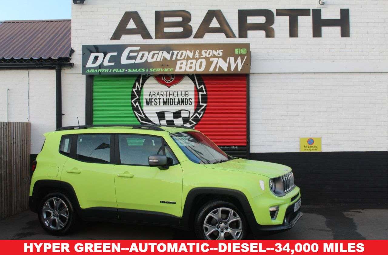 A 2019 JEEP RENEGADE 1.6 MultiJetII Limited SUV 5dr Diesel DDCT Euro 6 (s/s) (120 ps) HYPER GREE A 2019 JEEP RENEGADE 1.6 MultiJetII Limited SUV 5dr Diesel DDCT Euro 6 (s/s) (120 ps) HYPER GREE