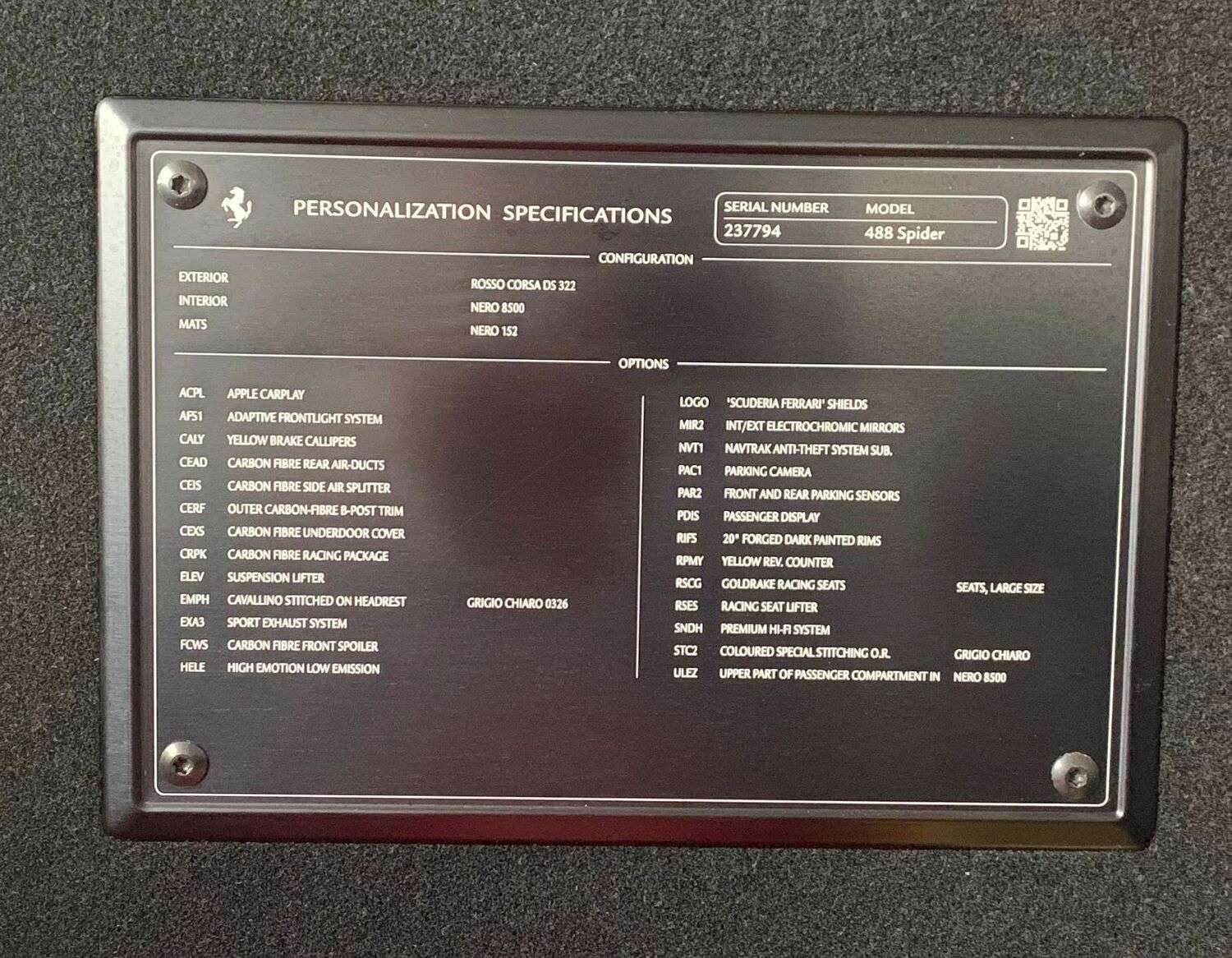 2018 FERRARI 488 SPIDER 2018 FERRARI 488 SPIDER